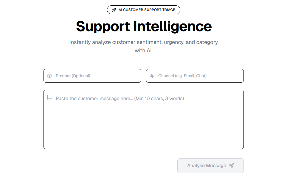 Triage it - AI Sentiment Analysis dashboard showing customer complaint analysis and sentiment detection interface